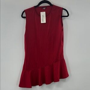 3For$20 Meaneor Red Sleeveless Peplum Tunic Top Size: L